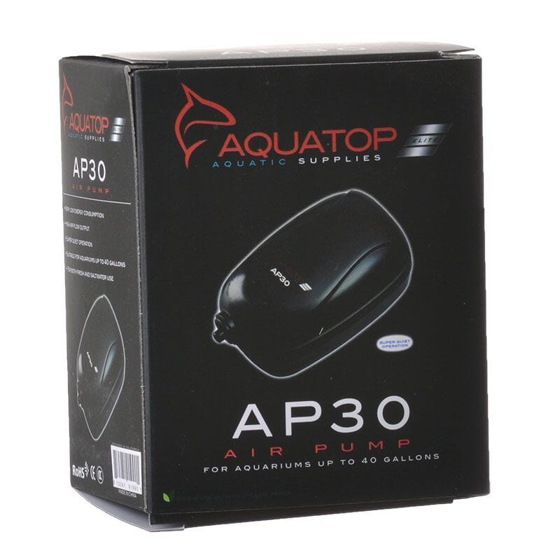 Aquatop Breza Single Outlet Aquarium Air Pump - Black - Up To 40 Gal