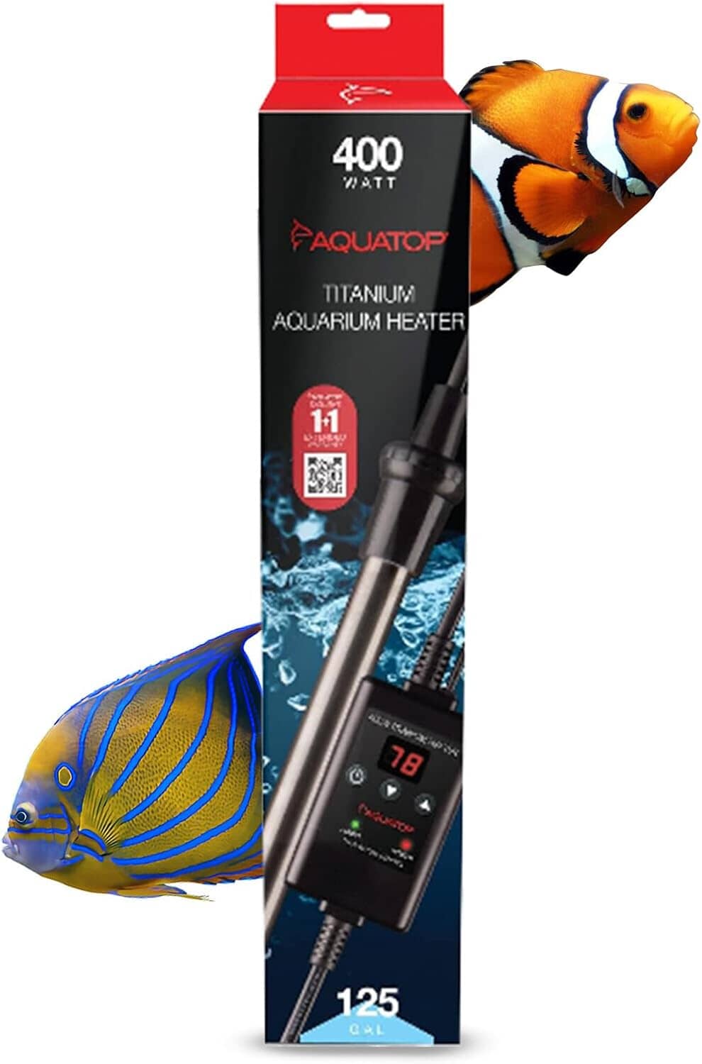 Aquatop Titanium Submersible Heater with Controller Submersible Fish Tank Heater - 400 Watt