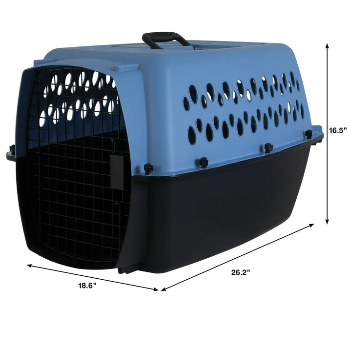 Aspen Fashion Pet Porter Dog Kennel Hard-Sided - Blue and Black - 26 in