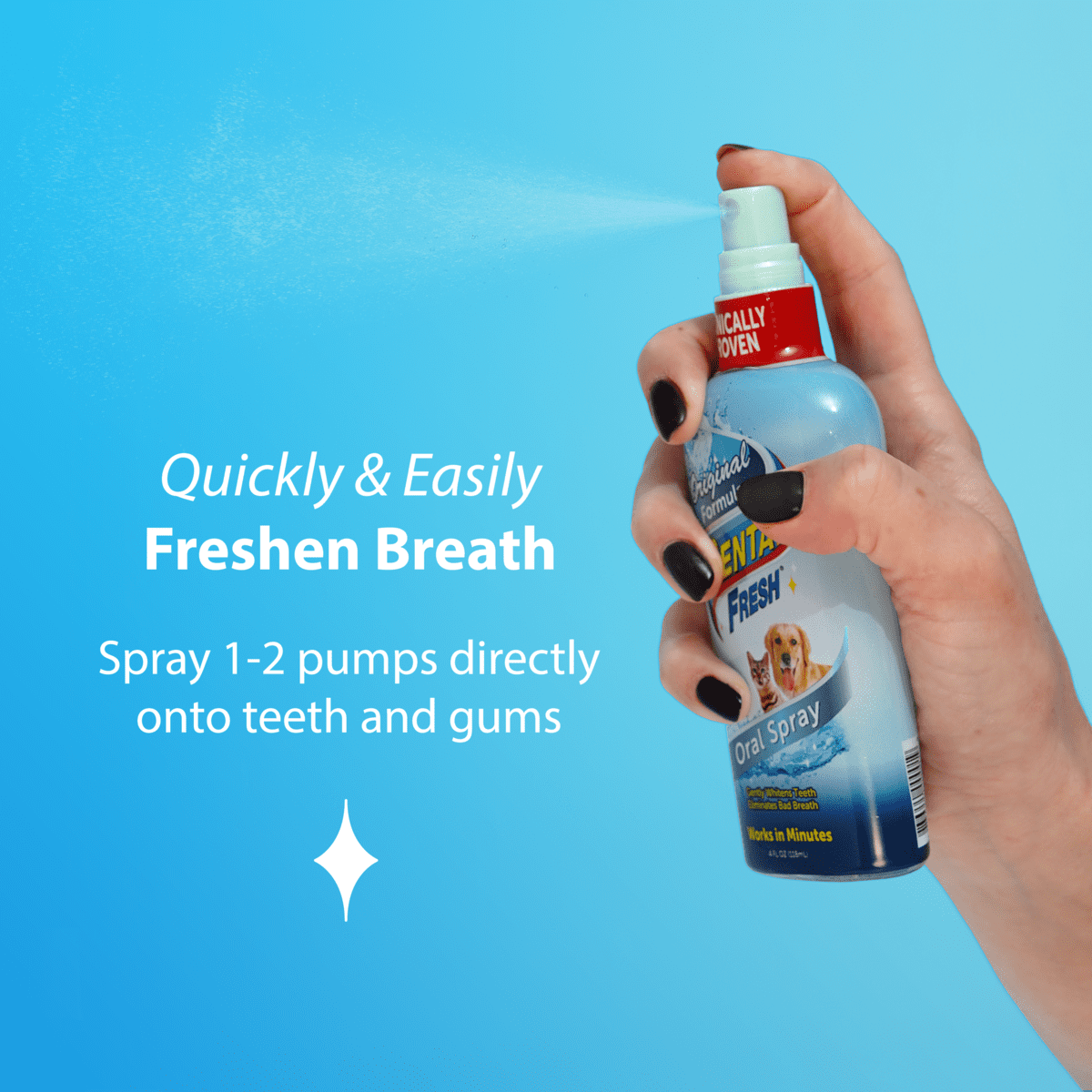 Synergy Labs Dental Fresh Original Formula Breath and Gum Enhancing and Teeth Whitening Cat and Dog Oral Spray - 4 Oz