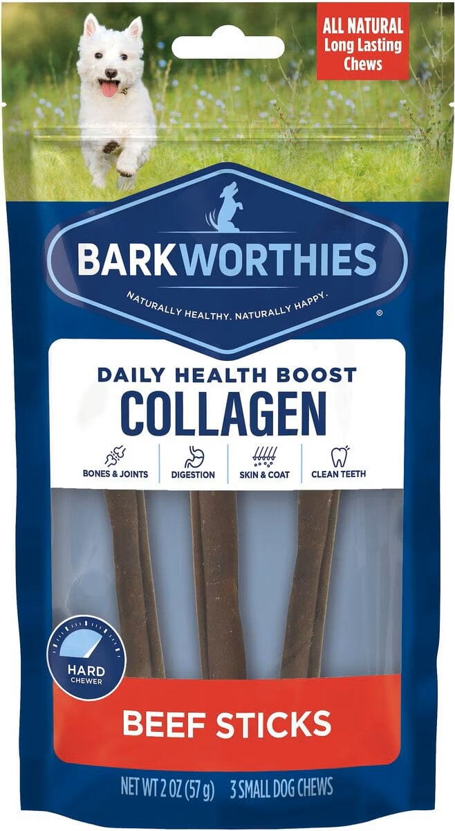 Barkworthies Collagen Bully 6" Sticks for Dogs - 3 Pack