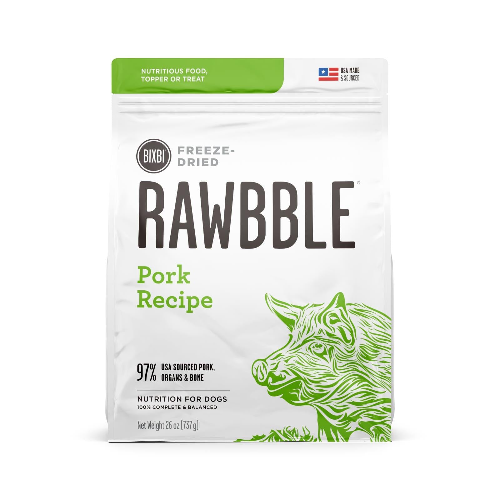 Bixbi Rawbble Pork Freeze-Dried Dog Food - 26 Oz