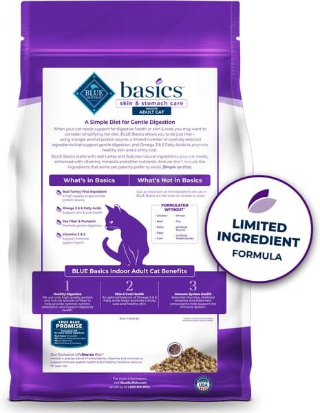 Blue Buffalo Basics Grain Free Adult Indoor Turkey & Potato Recipe Dry Cat Food