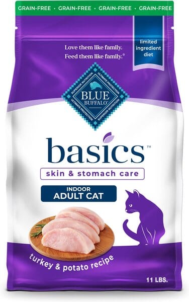 Blue Buffalo Basics Grain Free Adult Indoor Turkey & Potato Recipe Dry Cat Food