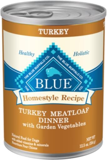 Blue Buffalo Homestyle Recipe Turkey Meatloaf Dinner Canned Dog Food - 12.5 Oz - Case of 12