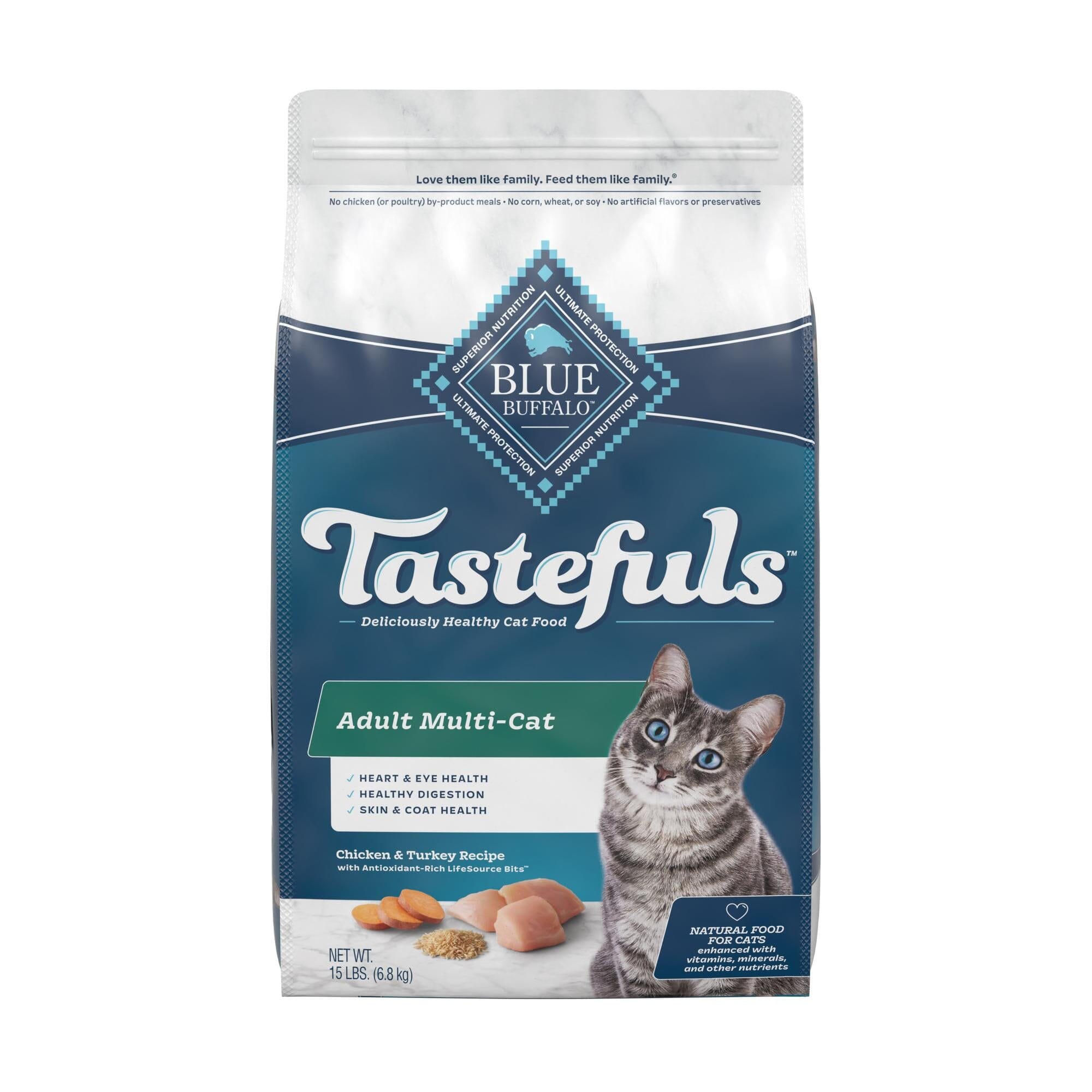 Blue Buffalo Multi-Cat Natural Chicken & Turkey Adult Dry Cat Food