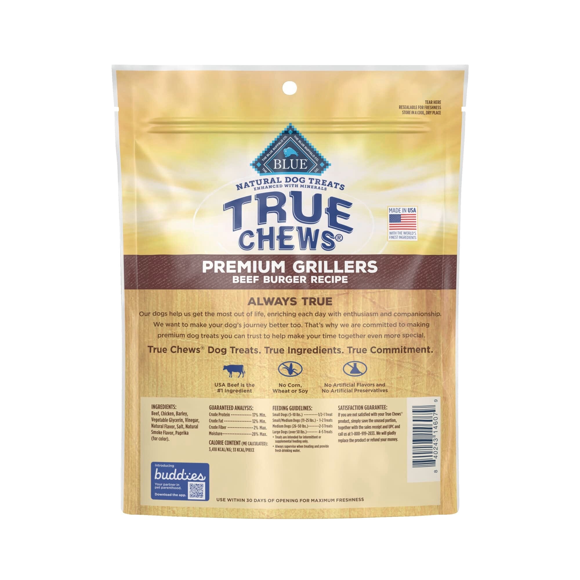 Blue Buffalo True Chews Natural Burger Jerky Dog Treats - 10 Oz