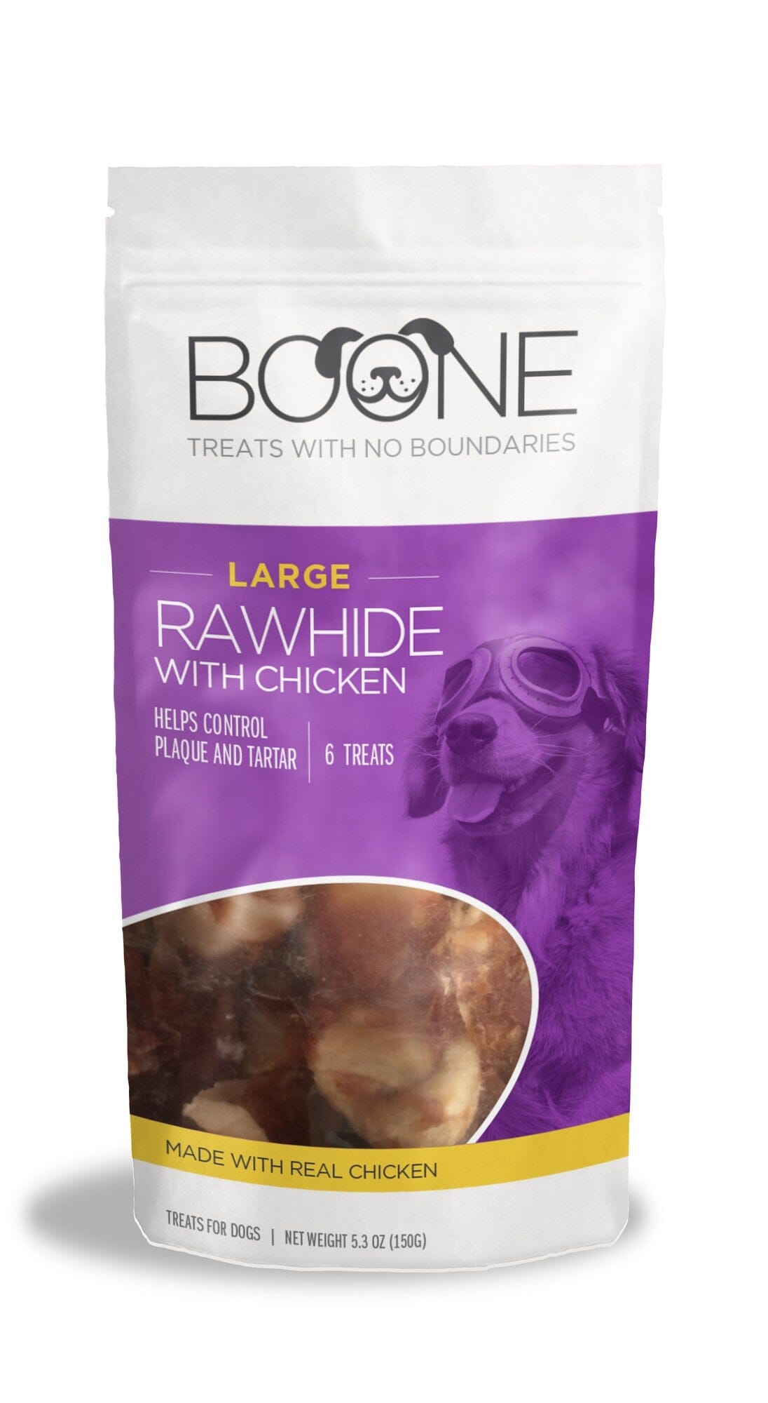 Boone Chicken Drizzled Knotted Bones Mass Natural Dog Chews - Chicken - Large - 6.35 Oz