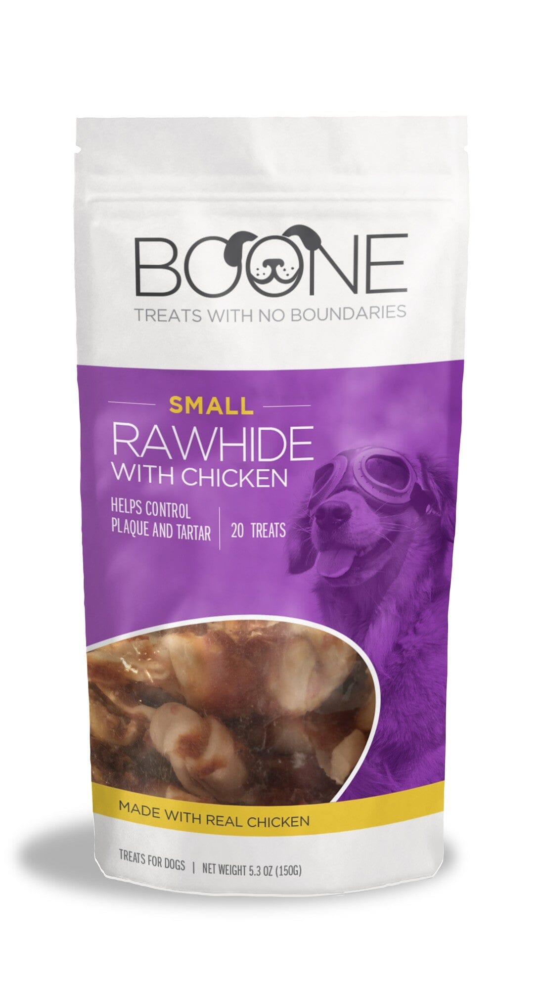 Boone Chicken Drizzled Knotted Bones Mass Natural Dog Chews - Chicken - Small - 7.05 Oz