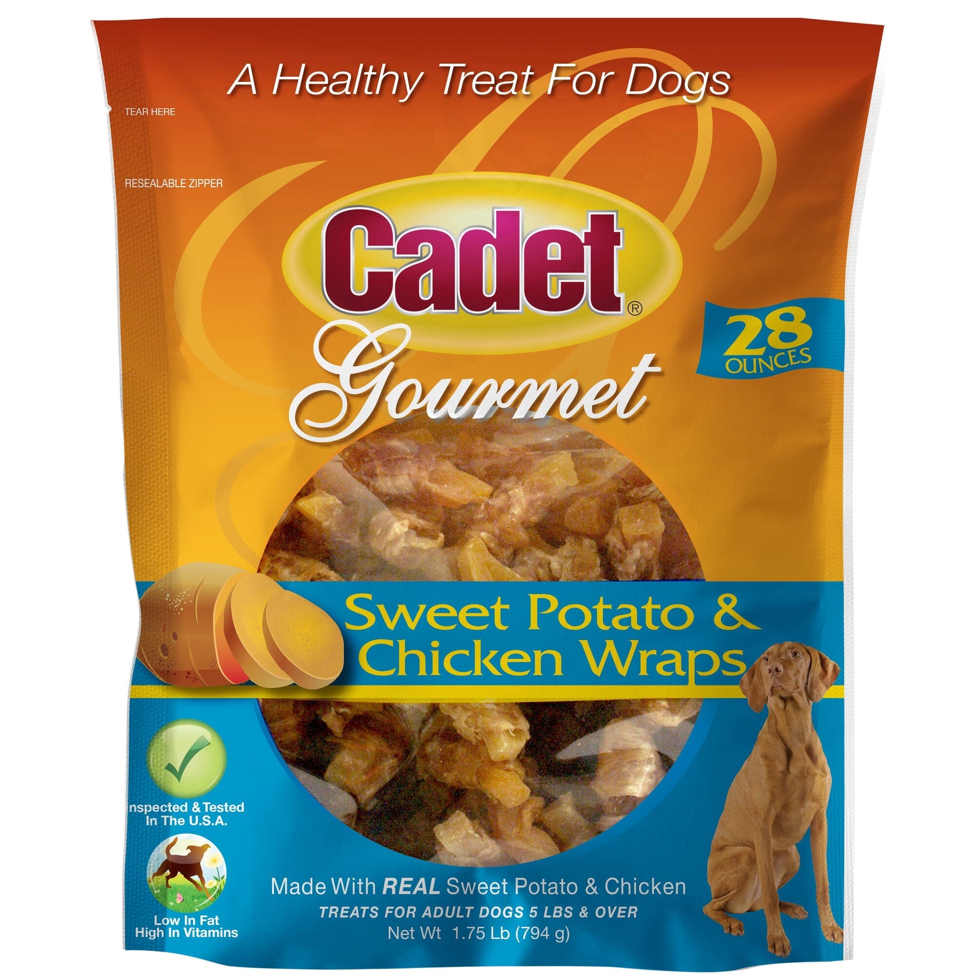Cadet Gourmet Wraps Natural Dog Treats - Chicken and Sweet Potato - 28 Oz