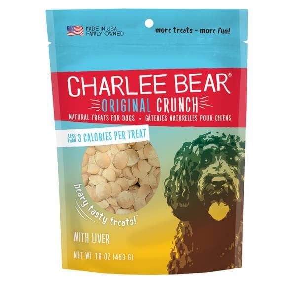 Charlee Bear Original Crunch Soft and Chewy Dog Treats - Chicken Liver - 6 Oz