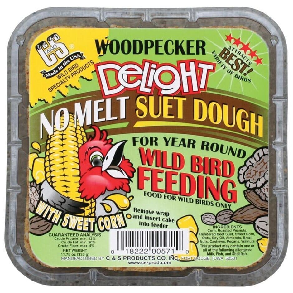 C&S Delight No Melt Suet Dough Wild Bird Food - Woodpecker - 11.75 Oz