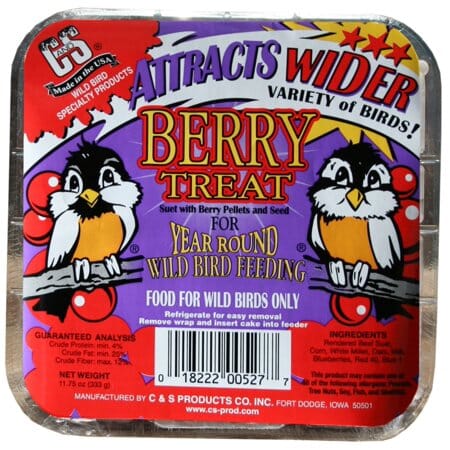 C&S Treat Suet Cakes Wild Bird Food - Berry - 11.75 Oz