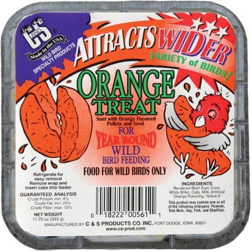 C&S Treat Suet Cakes Wild Bird Food - Orange - 11.75 Oz