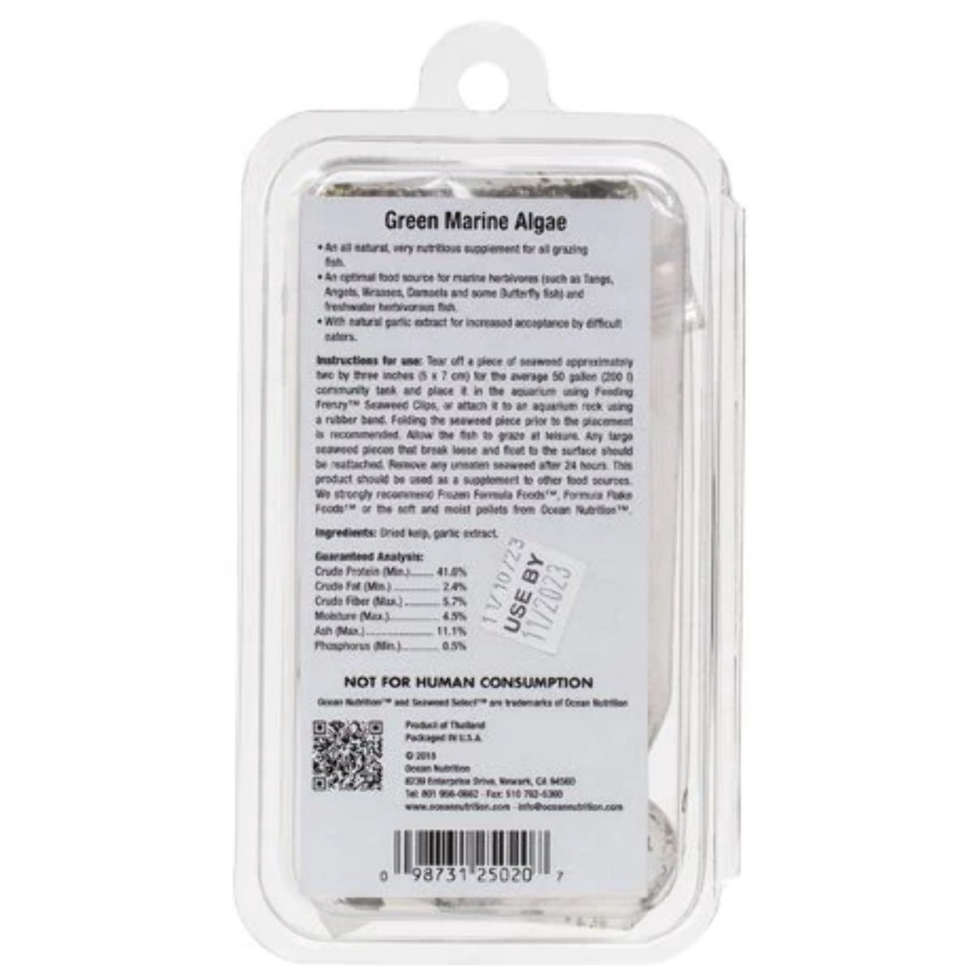 Ocean Nutrition Seaweed Select Green Algea Sheets with Garlic Extract Herbivore Marine Fish Food