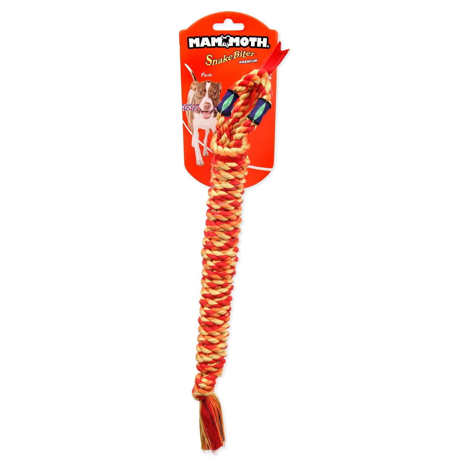 Mammoth Pet Products Flossy Snakebiter Shorty Rope and Tug Dog Toy - Multi-Color - Medium - 18 Inch