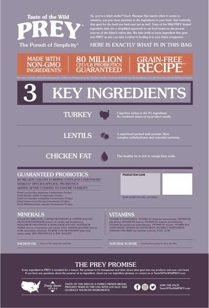 Diamond Pet Foods Taste of the Wild Prey Grain-Free Turkey Dry Cat Food - 15 Lbs