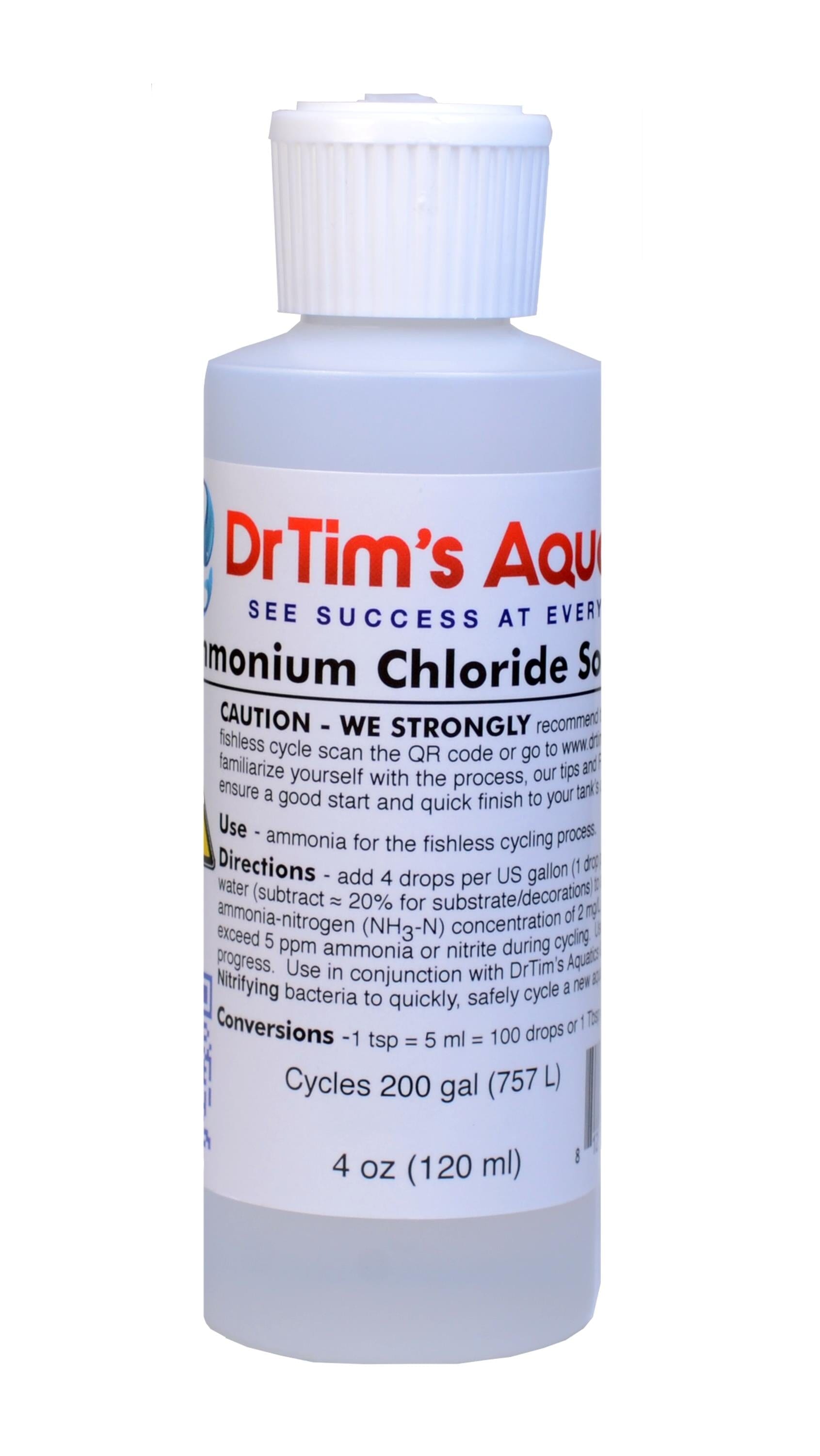 Dr Tim's Aquatics Ammonium Chloride Aquarium Solution - 4 Oz