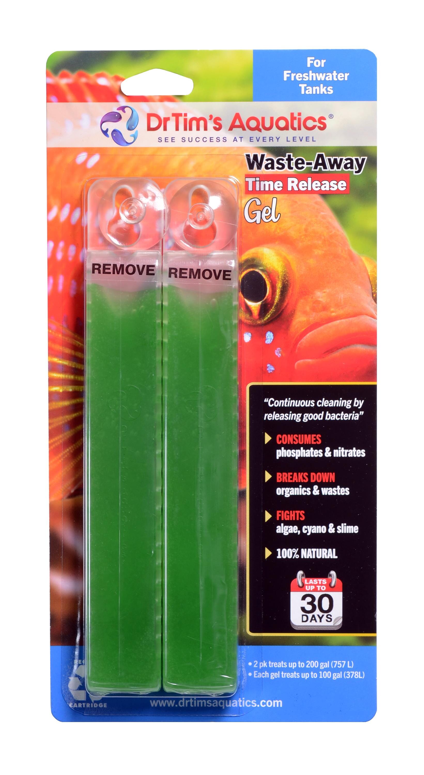 Dr Tim's Aquatics Waste-Away Time Release Gel Freshwater Clarifer - Large - (75GAL) - 2 Pack