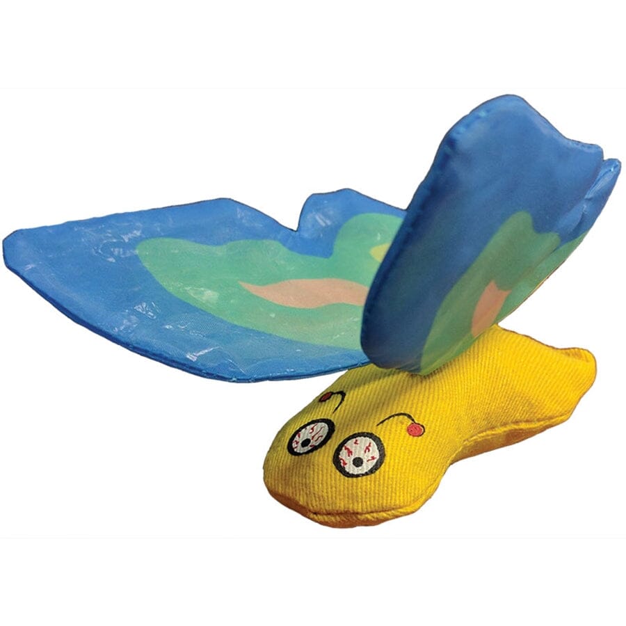 Ducky World Yeowww! Butterfly Plush Catnip Cat Toy - Blue