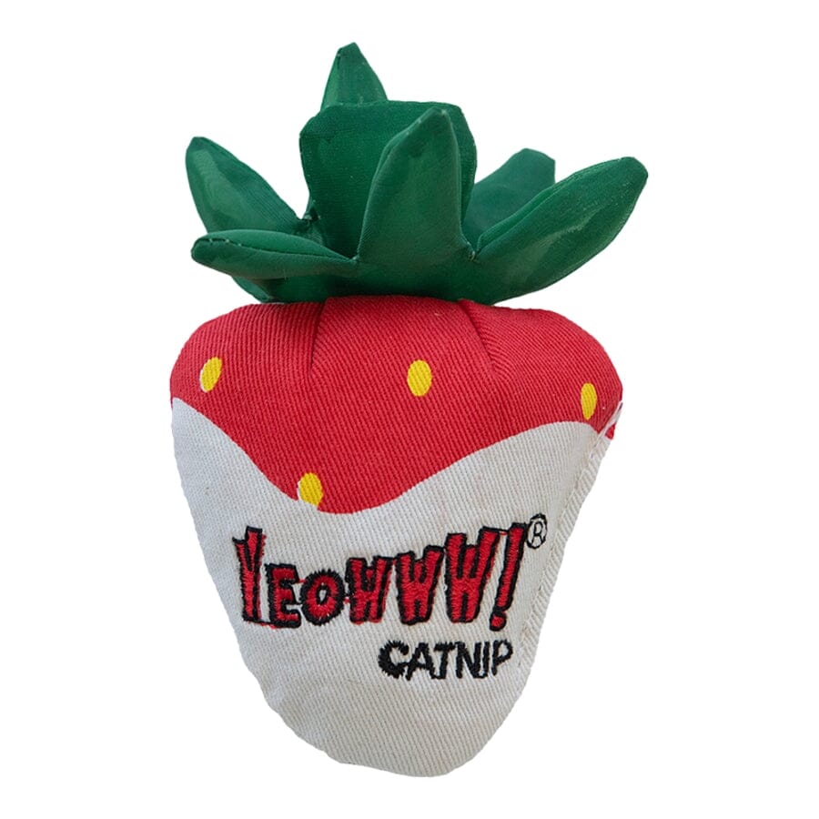 Ducky World Yeowww! Chocolate Dipped Strawberries Plush Catnip Cat Toy