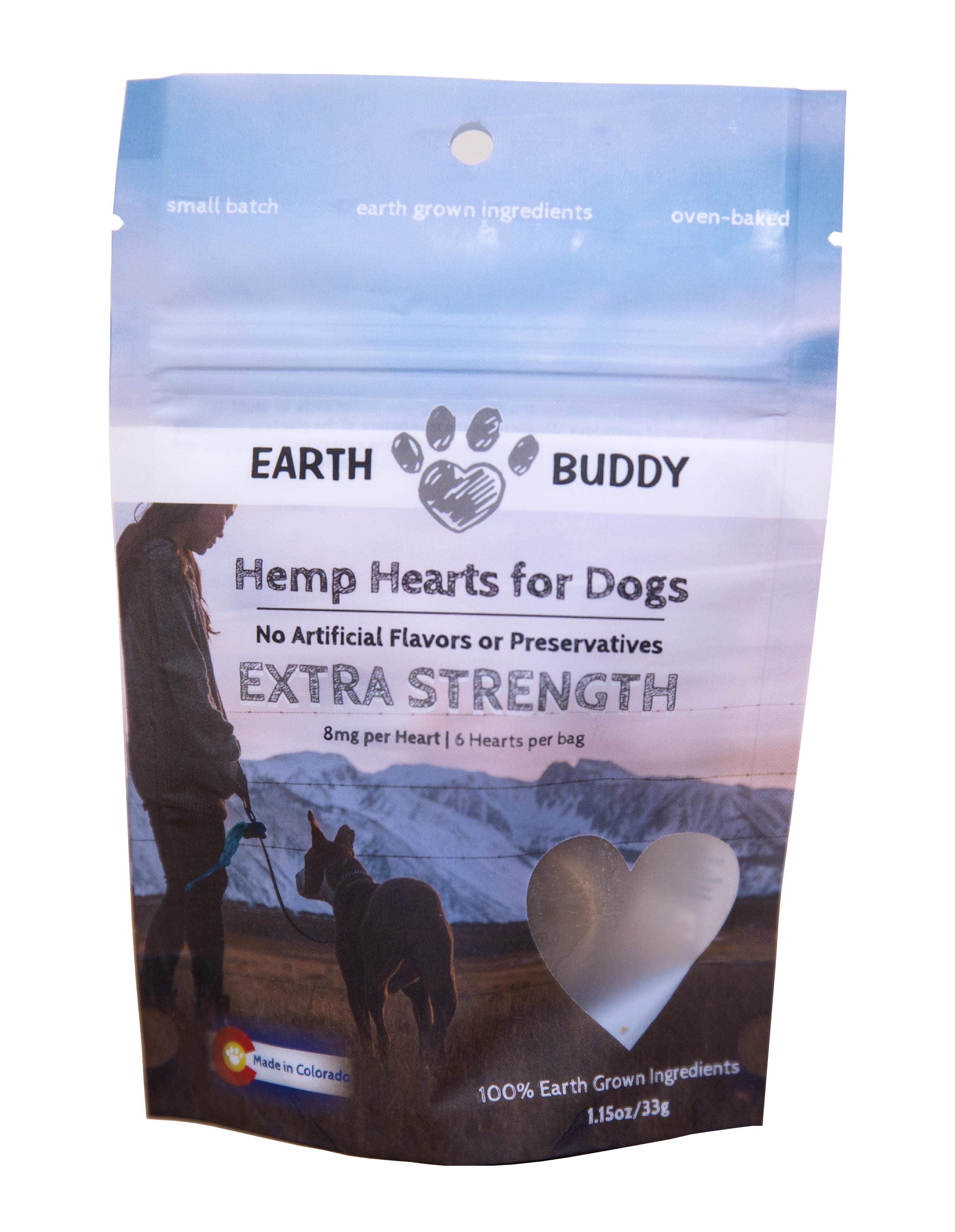 Earth Buddy Hemp Hearts Extra-Strength Chewable Dog Supplements 8MG - 5.5 Oz