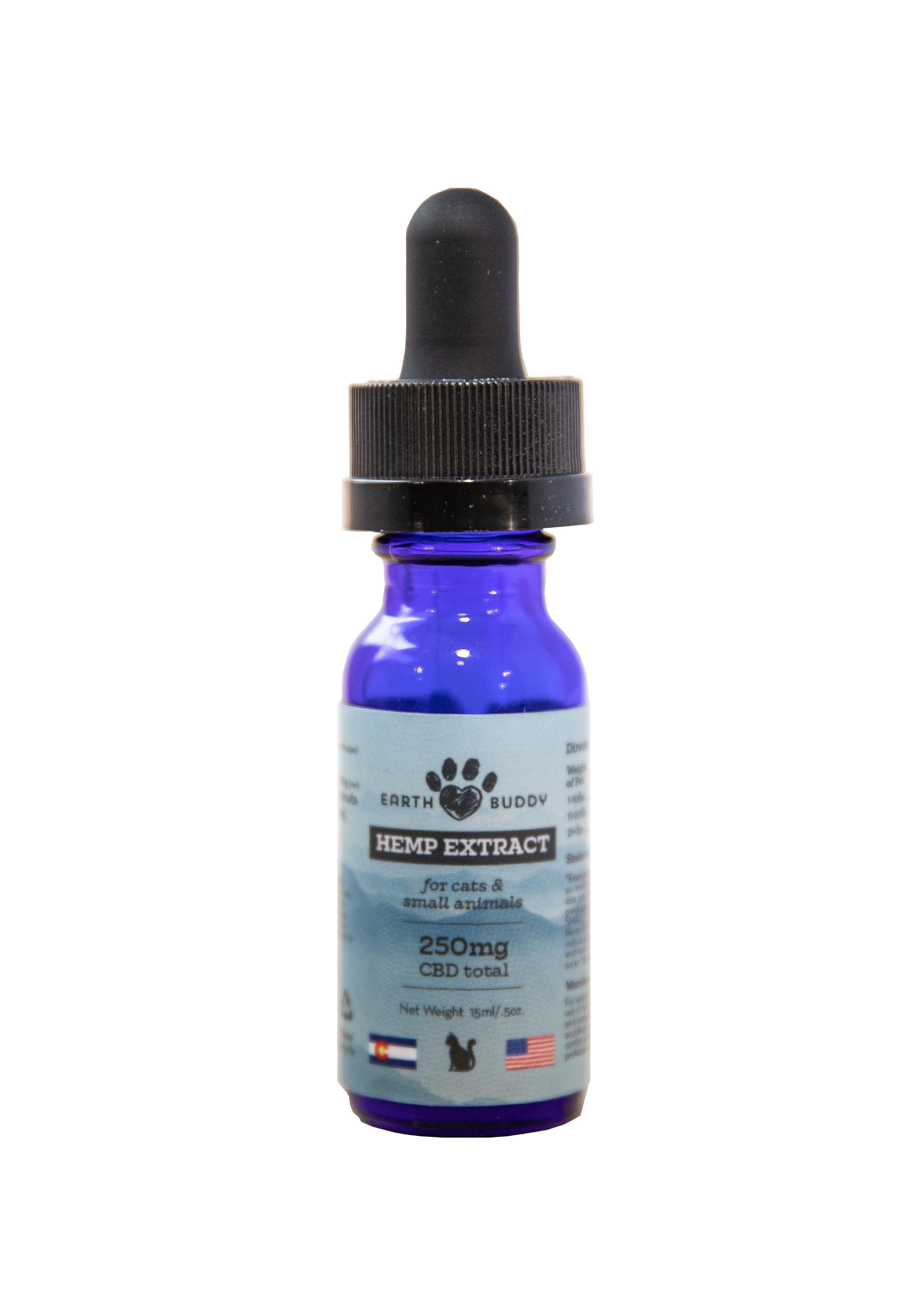 Earth Buddy Whole Hemp Oil Extract Liquid Dog Supplements 250MG - 15ML