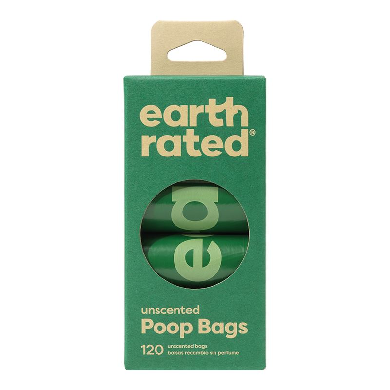 Earth Rated Dog Wastebags UNScented - 8 Rolls - 120 Count  