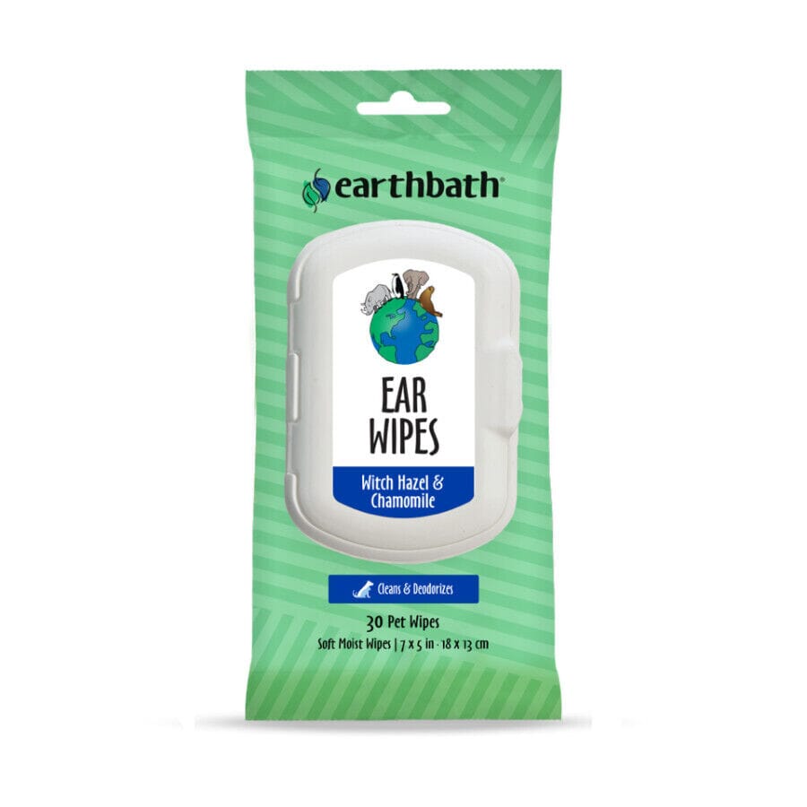 Earthbath Grooming Ear Wipes with Witch Hazel and Chamomile - 30 Pack