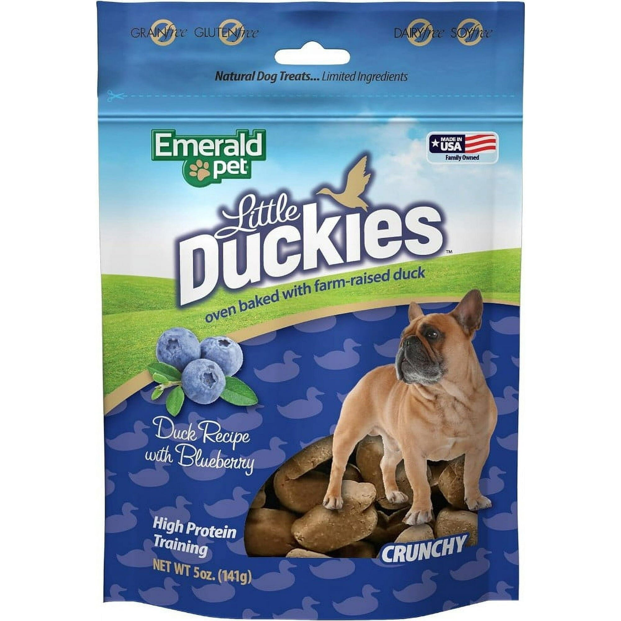Emerald Pet Little Duckies for Small Dogs Blueberry Dog Treats - 5 oz Bag