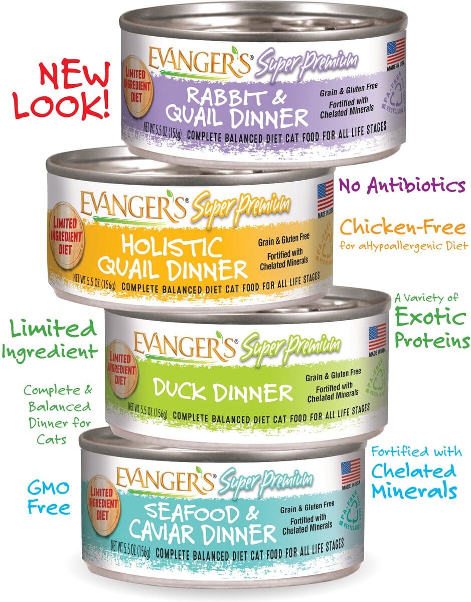 Evanger's Holistic Quail Dinner Super Premium Canned Cat Food - 5.5 oz Cans - Case of 24
