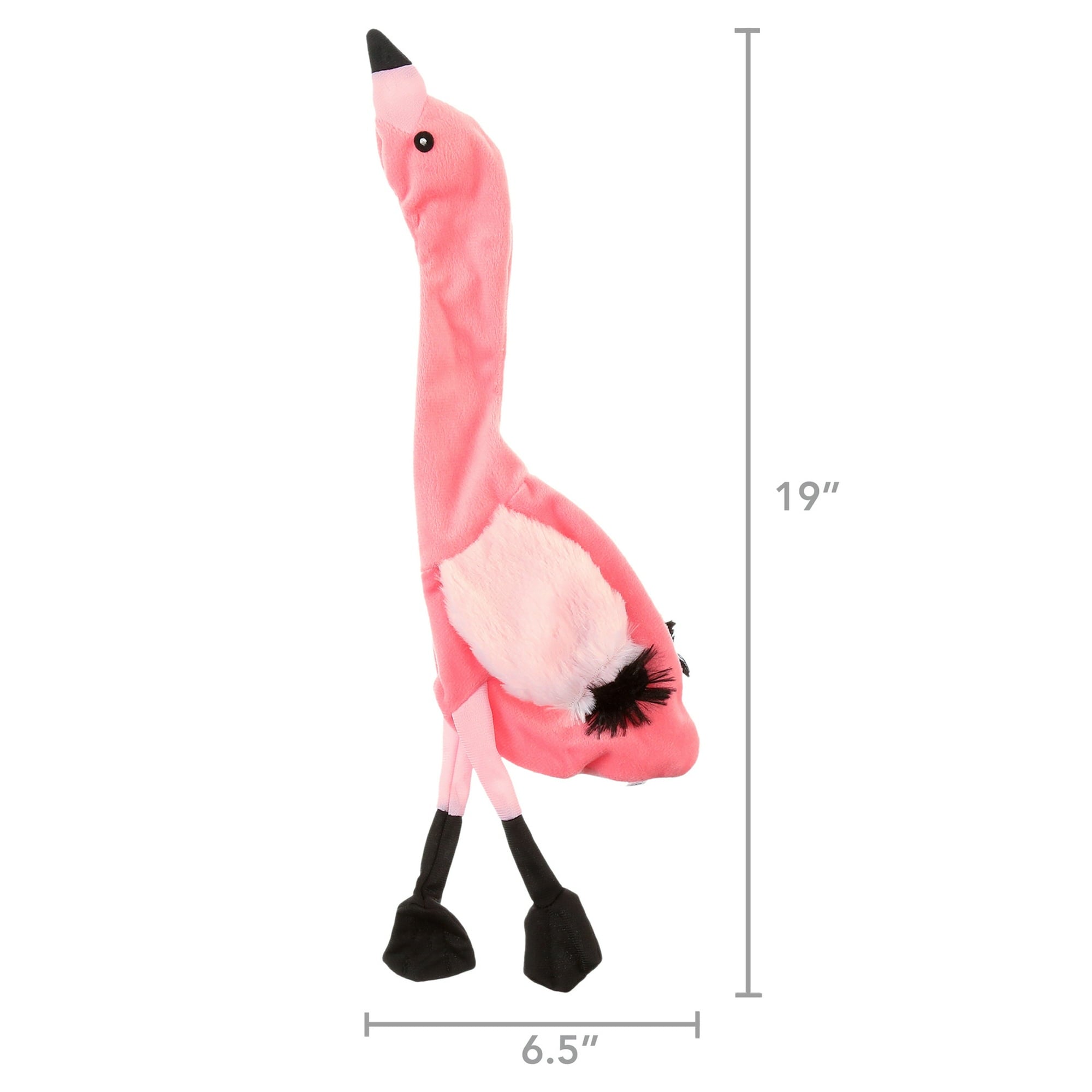 Ethical SPOT Skinneeez Stuffing-Free Flamingo Squeak and Soft Dog Toy