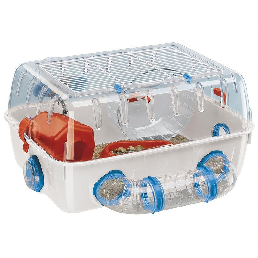 Ferplast Combi 1 Starter Hampster Cage includes Accessories - Clear - 16" X 11.6" X 8.9" Inches