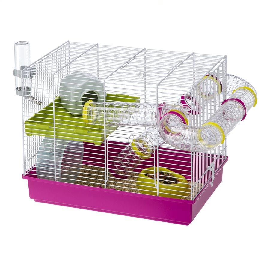 Ferplast Laura Fun and Interactive Hampster Cage with Accessories - Pink - 39" X 22" X 18" Inches