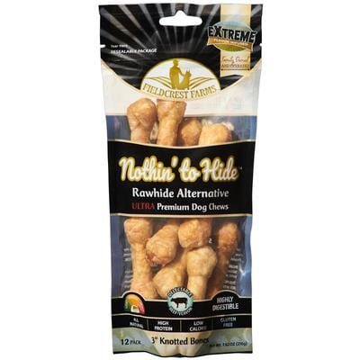 Fieldcrest Farms Nothin' To Hide Ultra Knotted Bone Natural Dog Chews - Beef - 3 In - 12 Pack