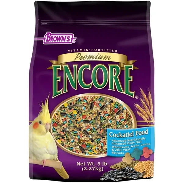 F.M. Brown's Encore Premium Cockatiel Bird Food - 5 lb Bag