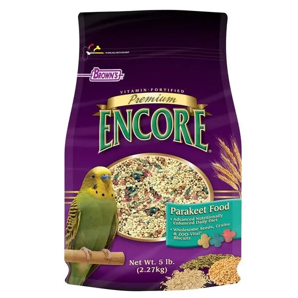 F.M. Brown's Encore Premium Parakeet Bird Food - 5 lb Bag