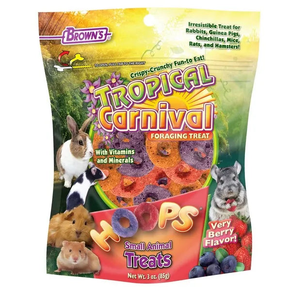 F.M. Brown's Hoops and Honey Strawberry Small Animal Treats - 3 oz
