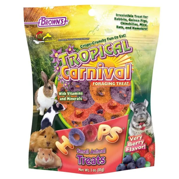 F.M. Brown's Hoops and Honey Strawberry Small Animal Treats - 3 oz  