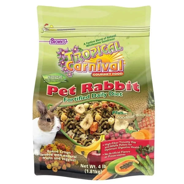 F.M. Brown's Tropical Carnival Natural Rabbit Gourmet Small Animal Food - 4 lb Bag