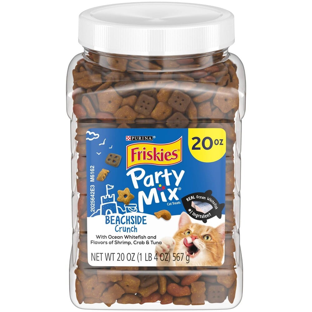 Friskies Party Mix Crunch Beachside Shrimp, Crab and Tuna Cat Treats