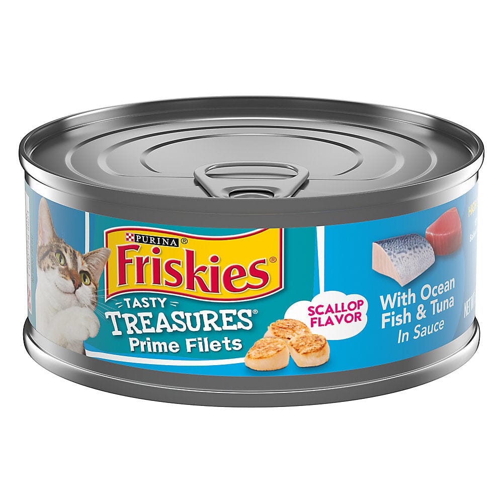 Friskies Tasty Treasures Prime Fillet with Ocean Fish & Tuna Scallop Flavor Canned Cat Food