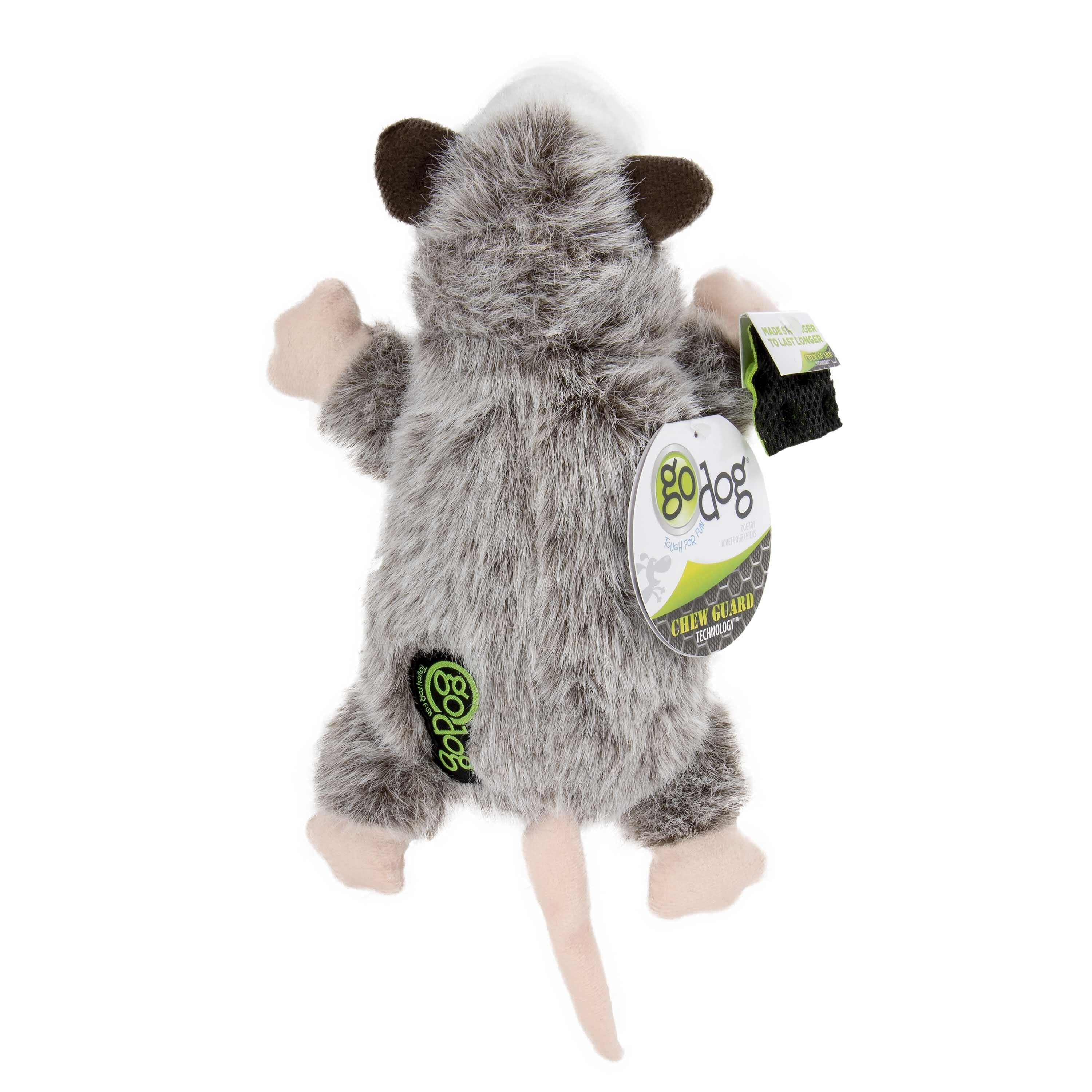 GoDog Flatz Opossom Squeak and Plush Dog Toy - Large