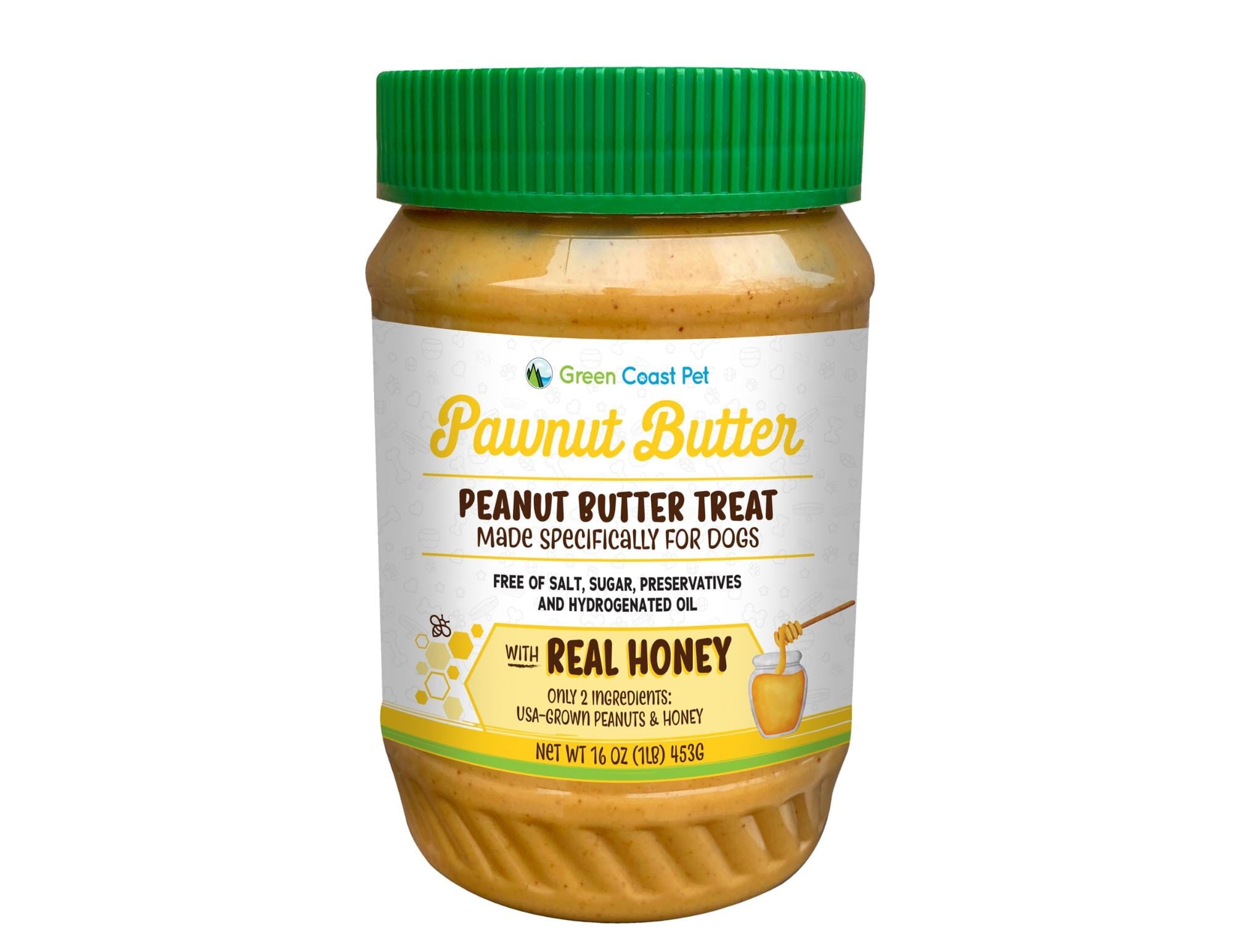 Green Coast Pet Pawnut Butter with Honey Crunchy Dog Treats - 16 Oz