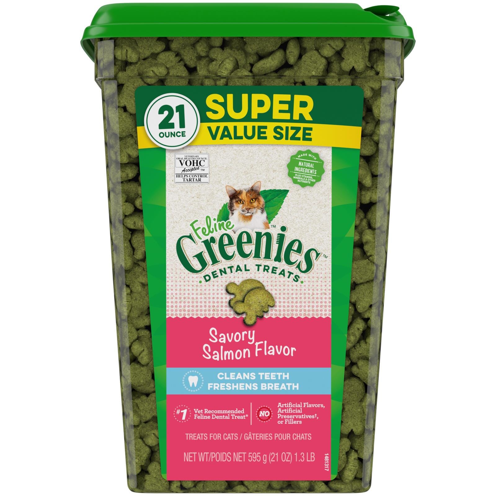 Greenies Feline Salmon Dental Cat Treats - 21 oz