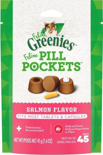 Greenies Pill Pockets for Cats Salmon Treats - 1.6 oz - 45 Count