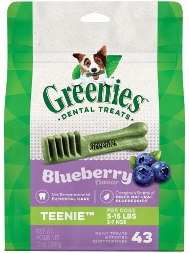 Greenies Teenie Blueberry Treat Pack Dental Dog Treats - 12 oz