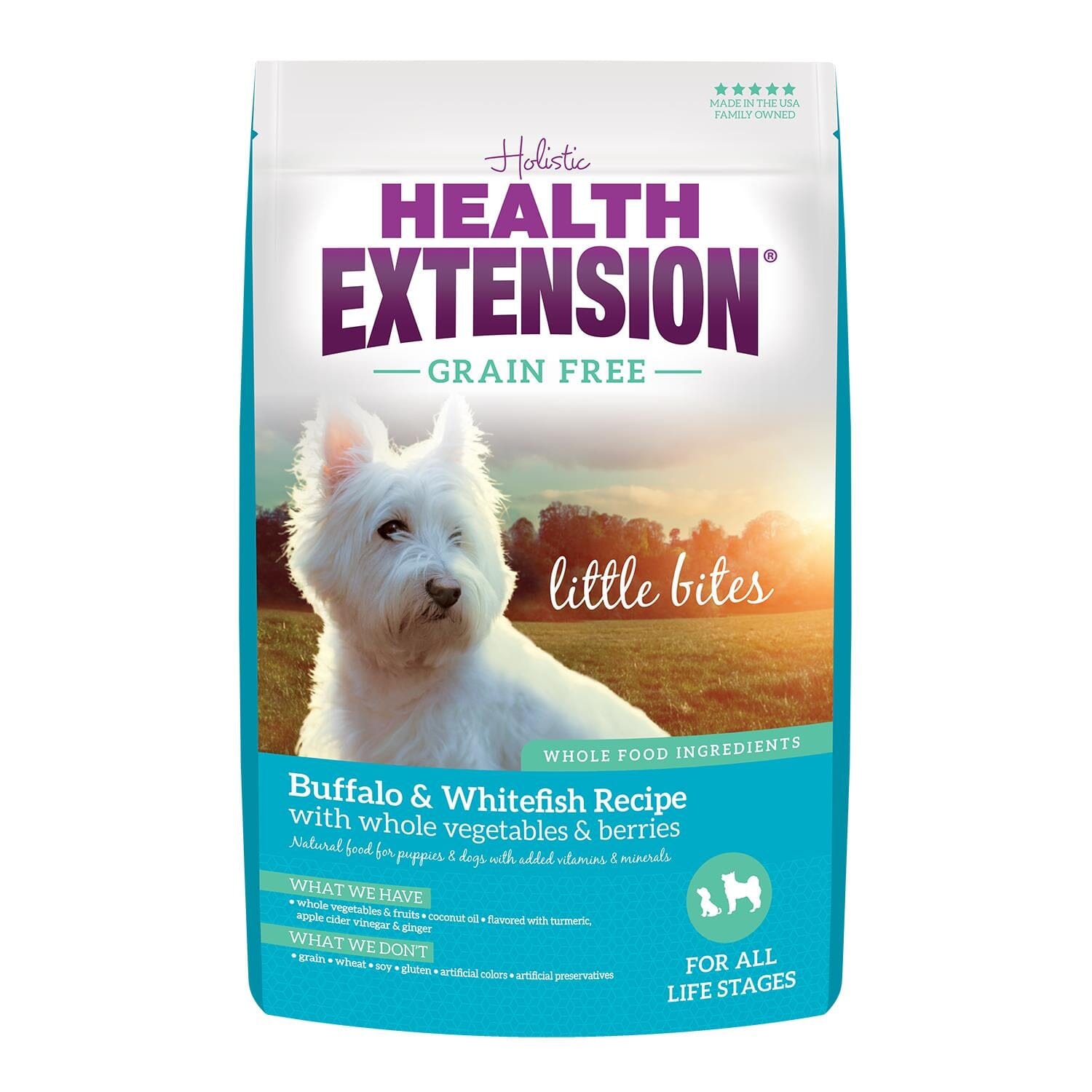Health Extension Grain Free Buffalo and Whitefish Little Bites Recipe Dry Dog Food