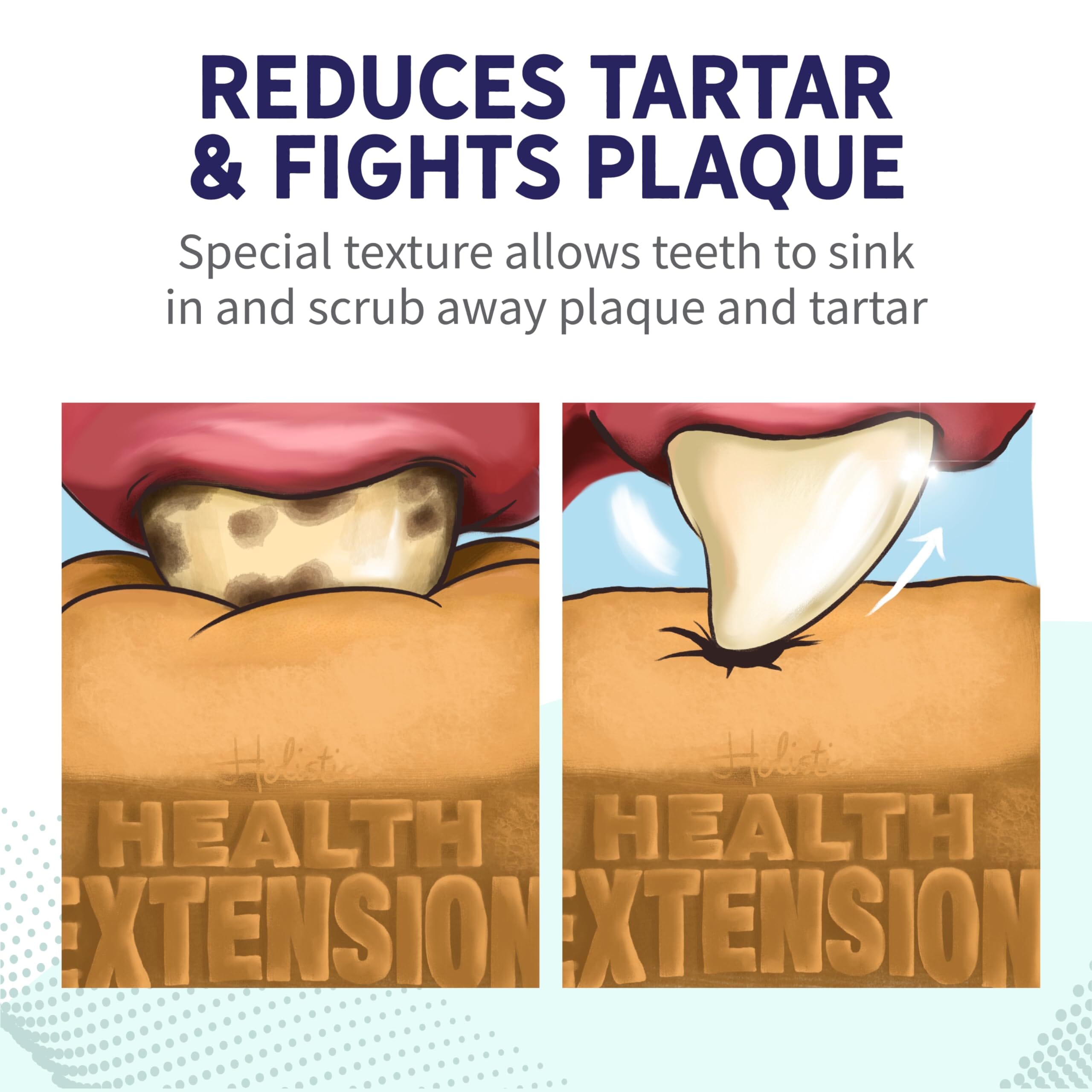 Health Extension Peanut Butter Bone-Shaped Dental Dog Chews - Small - 14 Pack