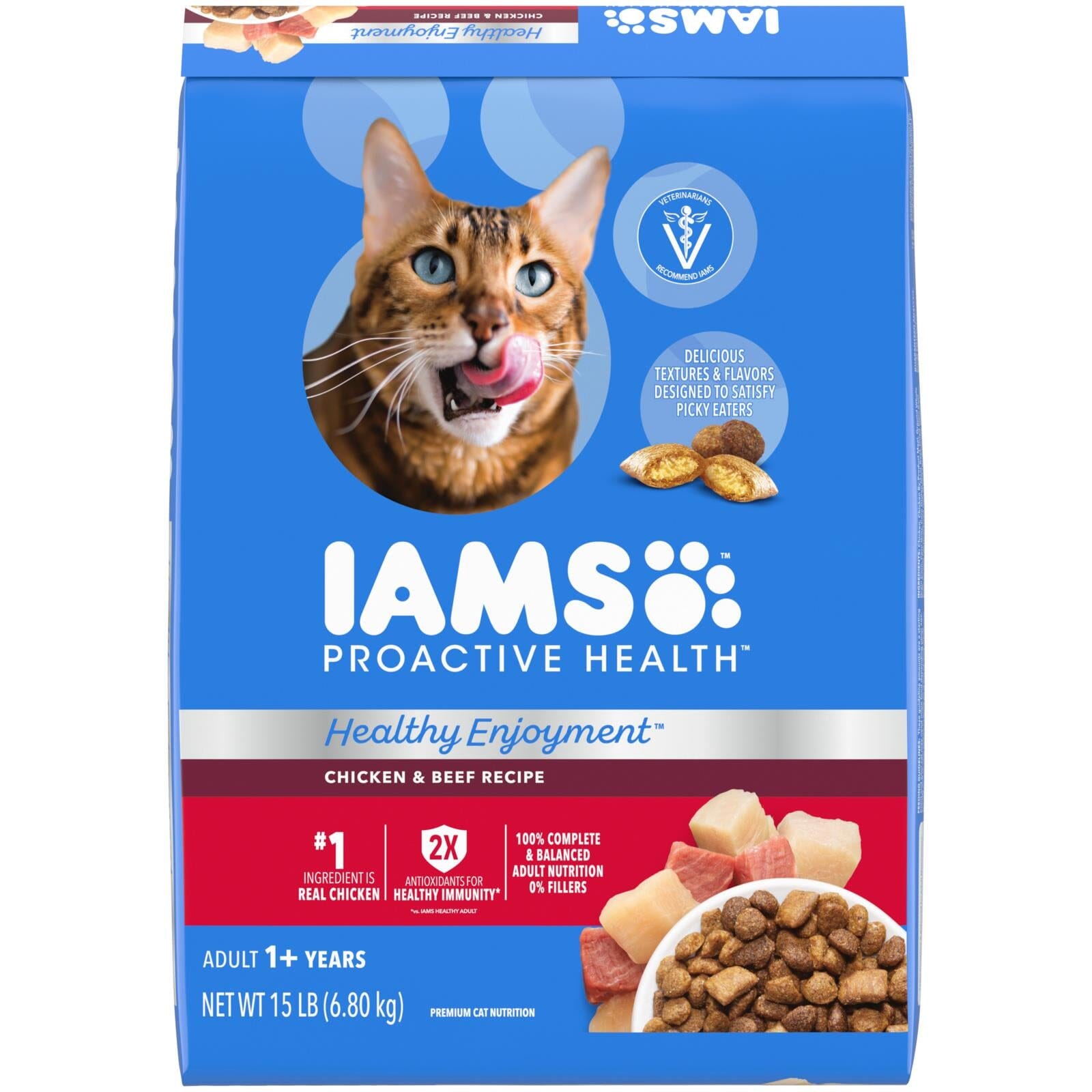 IAMS Healthy Enjoyment Chicken and Beef Dry Cat Food - 15 Lbs